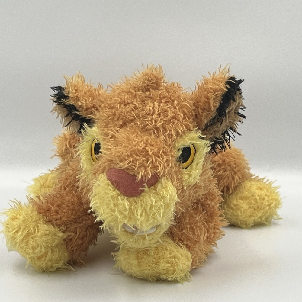 Disney Store Lion King Cub Fuzzy Feather Simba 10" Plush HTF Rare Shaggy Cute